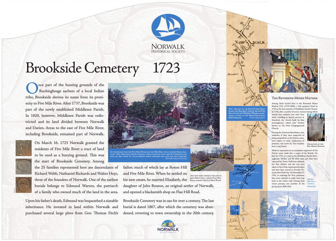Brookside Cemetery Interpretive Panel - Norwalk, CT