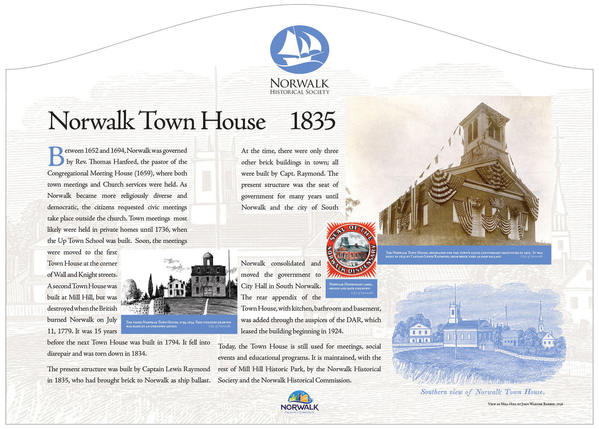 Mill Hill Historic Park Interpretive Panel - Norwalk, CT